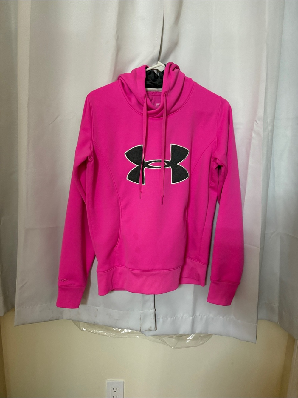 Woman’s Under Armour Hot Pink Hoodie with Black Logo